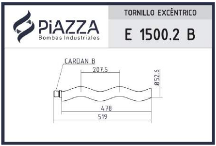 Tornillo sin fin helicoidal excéntrico E 1500.2