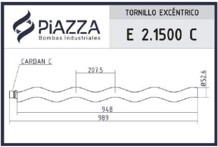 Tornillo sin fin helicoidal excéntrico E 2.1500