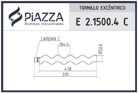 Tornillo sin fin helicoidal excéntrico E 2.1500.4