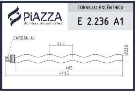 Tornillo sin fin helicoidal excéntrico E 2.236