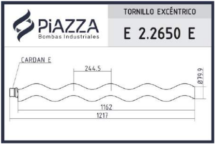 Tornillo sin fin helicoidal excéntrico E 2.2650
