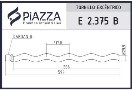 Tornillo sin fin helicoidal excéntrico E 2.375