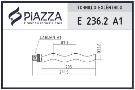 Tornillo sin fin helicoidal excéntrico E 236.2