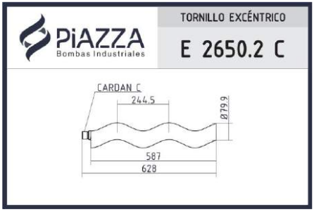 Tornillo sin fin helicoidal excéntrico E 2650.2