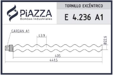 Tornillo sin fin helicoidal excéntrico E 4.236