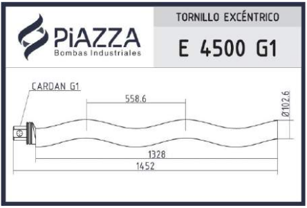 Tornillo sin fin helicoidal excéntrico E 4500