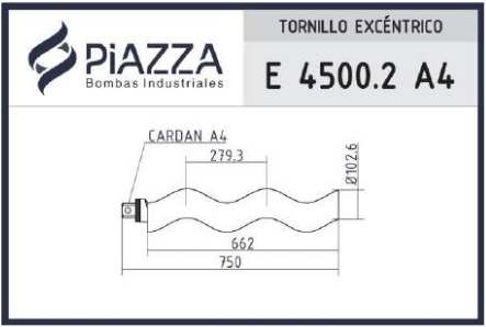 Tornillo sin fin helicoidal excéntrico E 4500.2