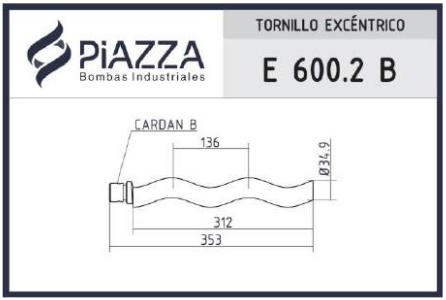 Tornillo sin fin helicoidal excéntrico E 600.2